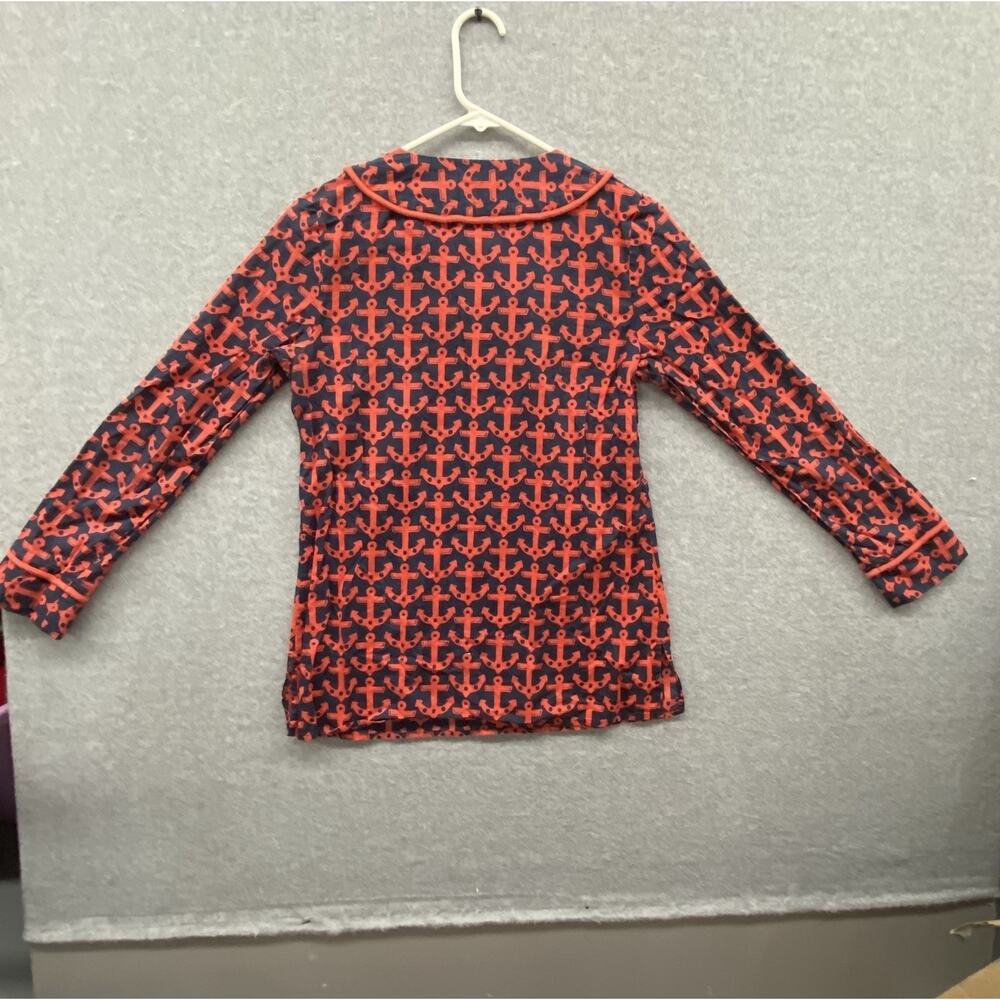 Vineyard Vines Women’s XS Nautical Anchor Print Top Red Navy Preppy Coastal - Picture 3 of 8